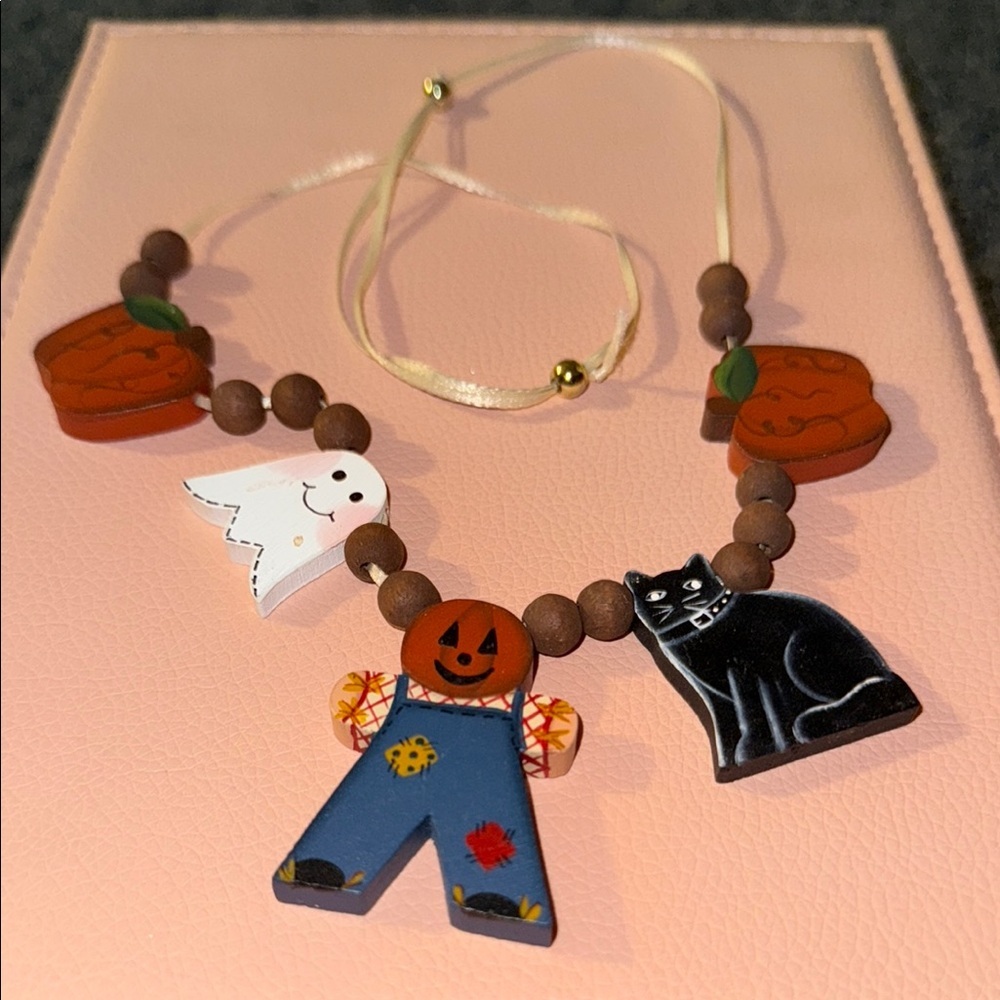 Fun Halloween Necklace with Charms Adjustable Length